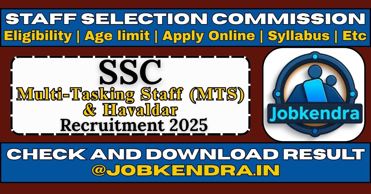 SSC MTS Online Form 2025